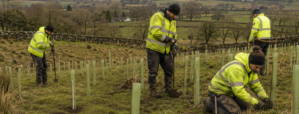Hands-on practical landscape management work in progress on site.